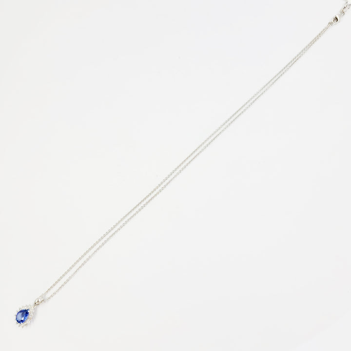 1.14 Carat Sapphire and Diamond Pendant