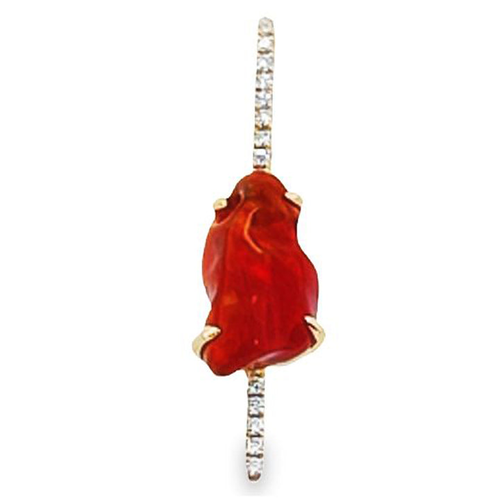 Parle Fire Opal and Diamond Pendant