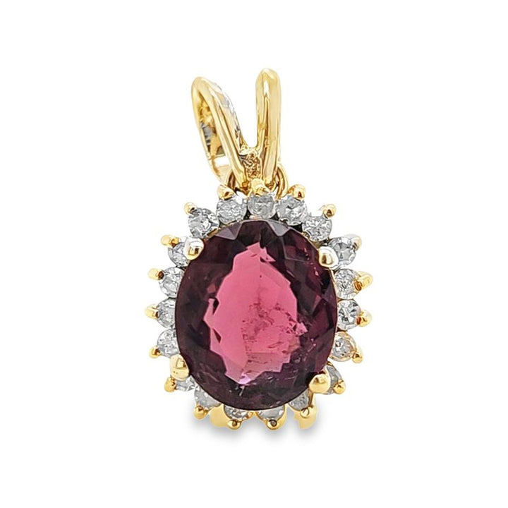 Pink Tourmaline Halo Pendant