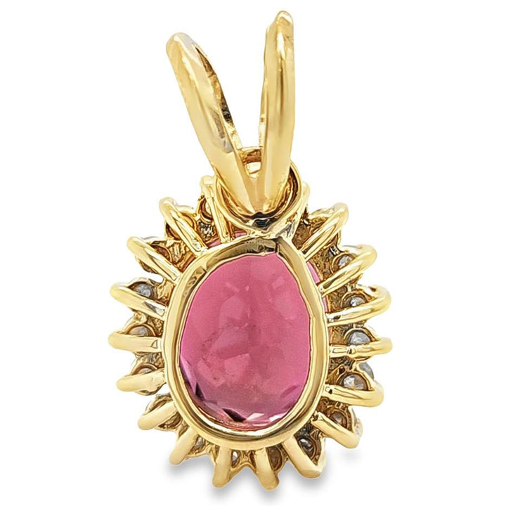 Pink Tourmaline Halo Pendant