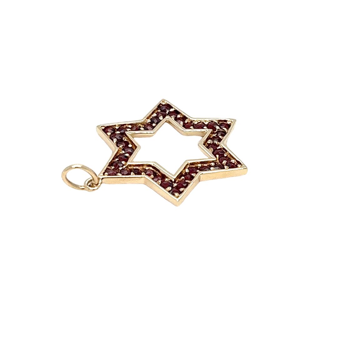 Garnet Star of David Pendant