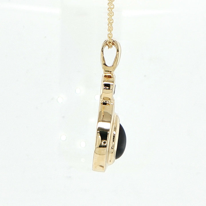 14K Yellow Gold Garnet & Diamond Pendant