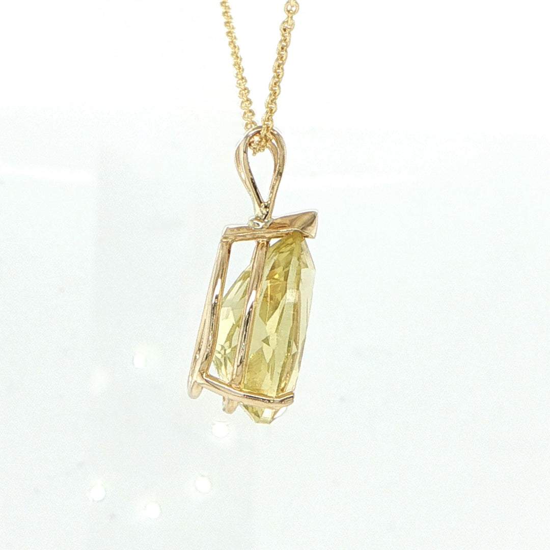14K Yellow Gold Pear Cut Citrine Pendant