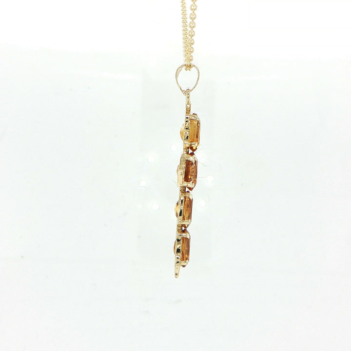 14K Yellow Gold Citrine Cross Pendant