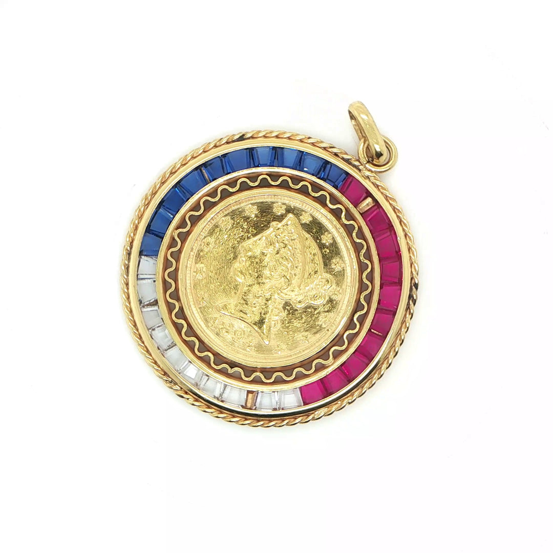 22K 1894 U.S. $5 Liberty Gold Coin Pendant