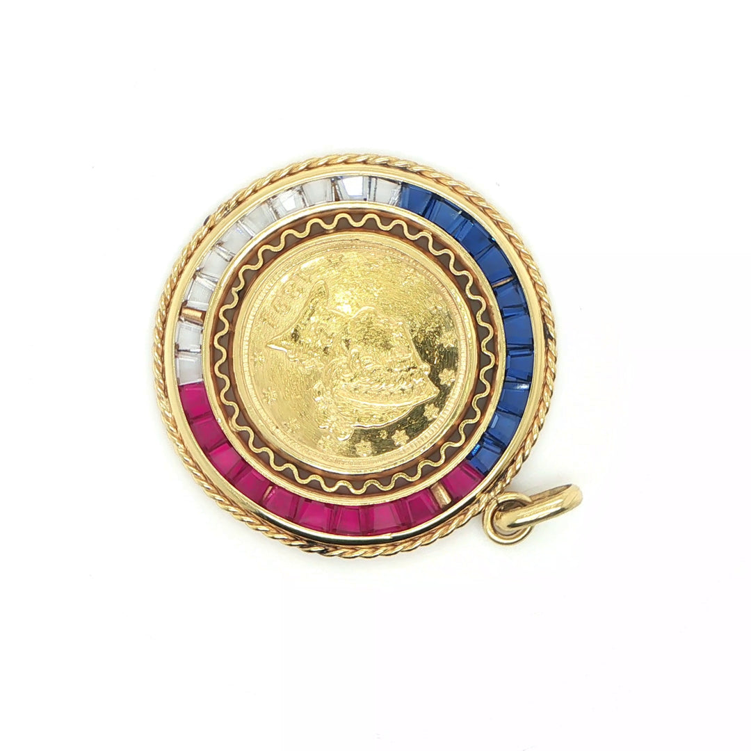 22K 1894 U.S. $5 Liberty Gold Coin Pendant