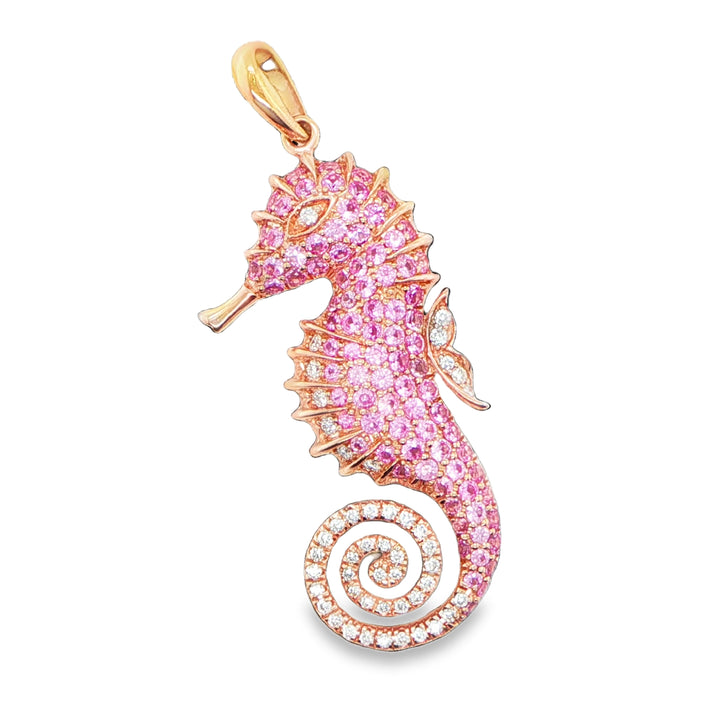 Na Hoku 14K Gold Seahorse Pink Sapphire & Diamond Pendant