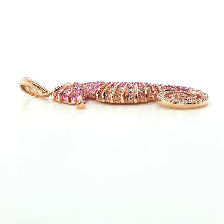 Na Hoku 14K Gold Seahorse Pink Sapphire & Diamond Pendant