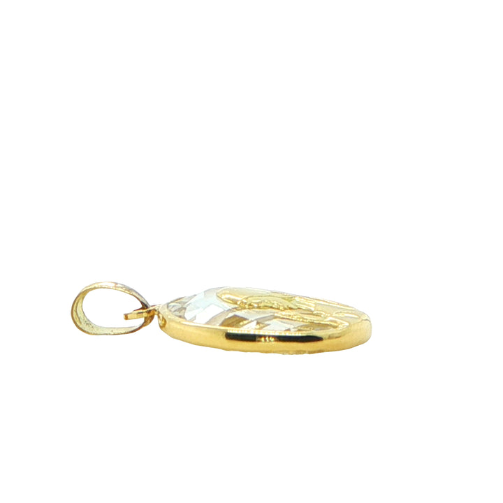 18K Yellow Gold Virgin Mary Quartz Pendant