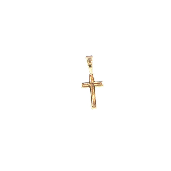 14K Yellow Gold Turquoise & Diamond Cross Pendant