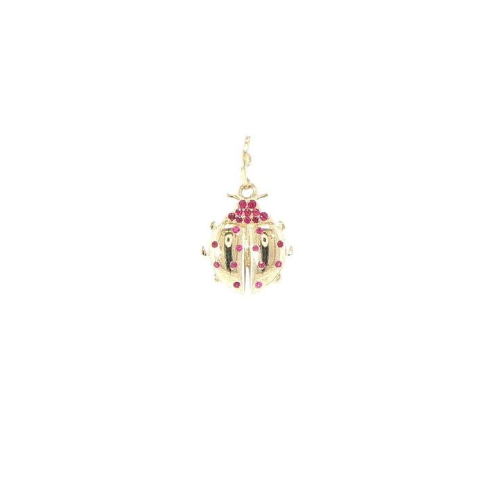 14K Yellow Gold Ruby Ladybug Pendant