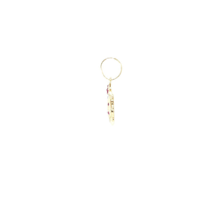 14K Yellow Gold Ruby Ladybug Pendant