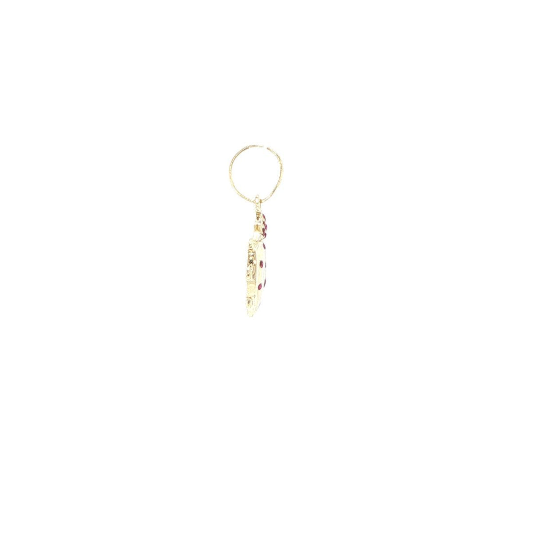 14K Yellow Gold Ruby Ladybug Pendant