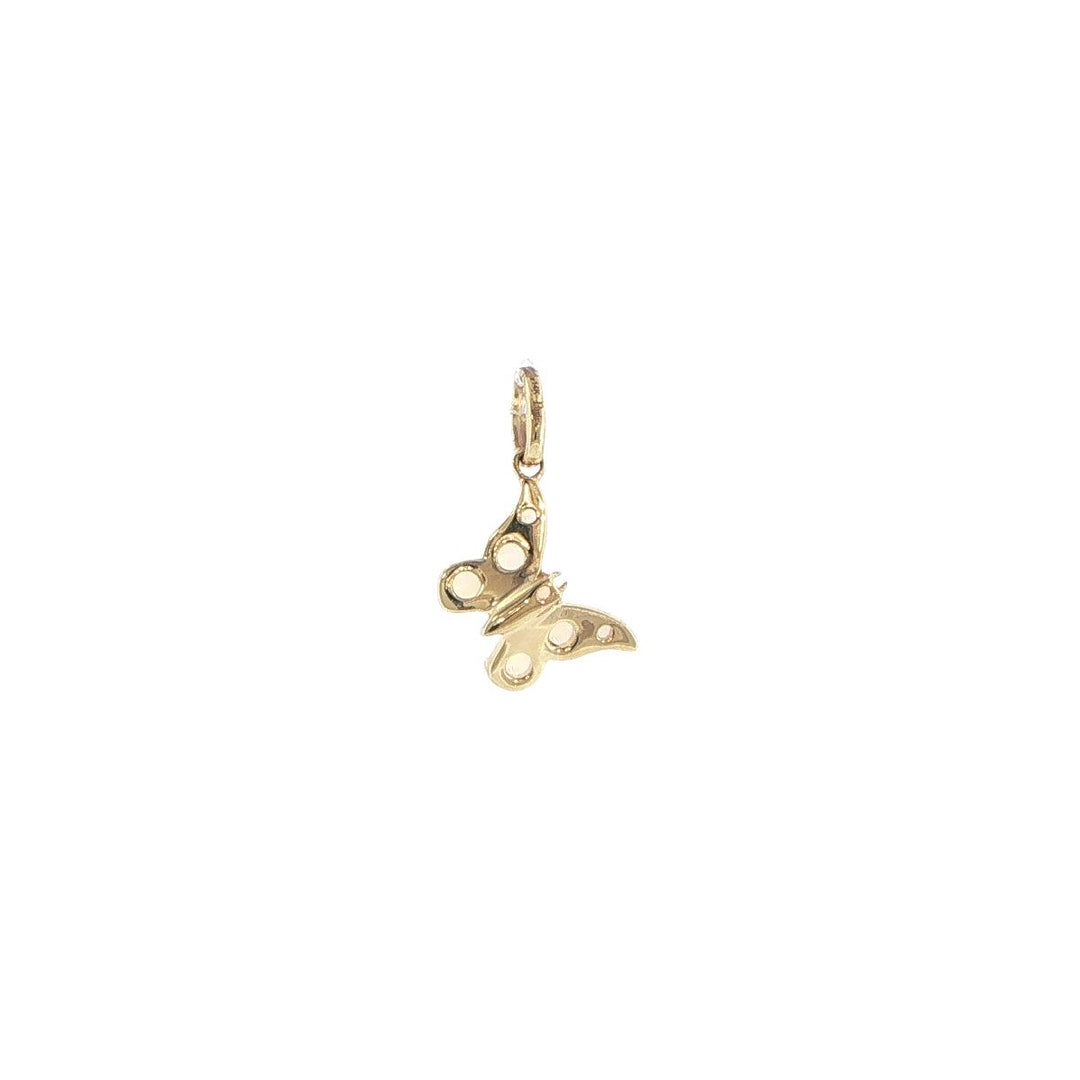 14K Yellow Gold Australian Opal Butterfly Pendant