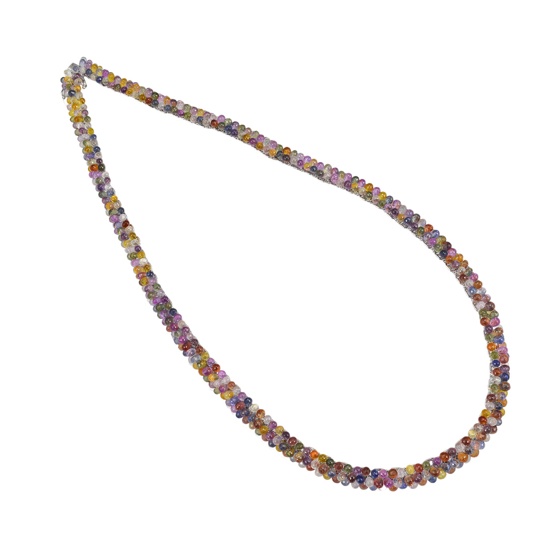 Briolette Cut Multicolor Sapphire Necklace
