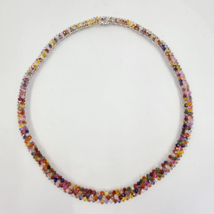 Briolette Cut Multicolor Sapphire Necklace
