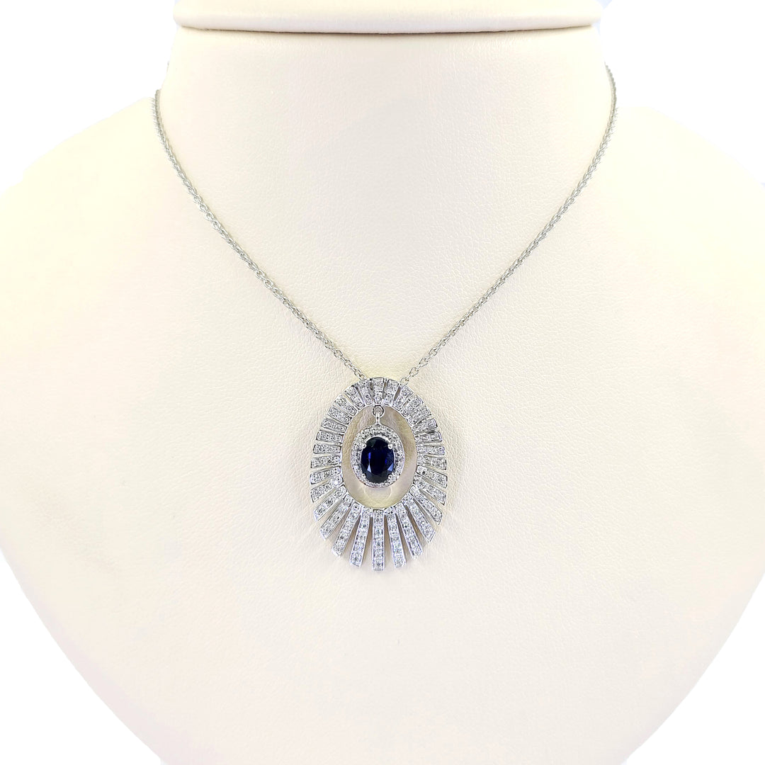Sapphire and Diamond Pendant Necklace