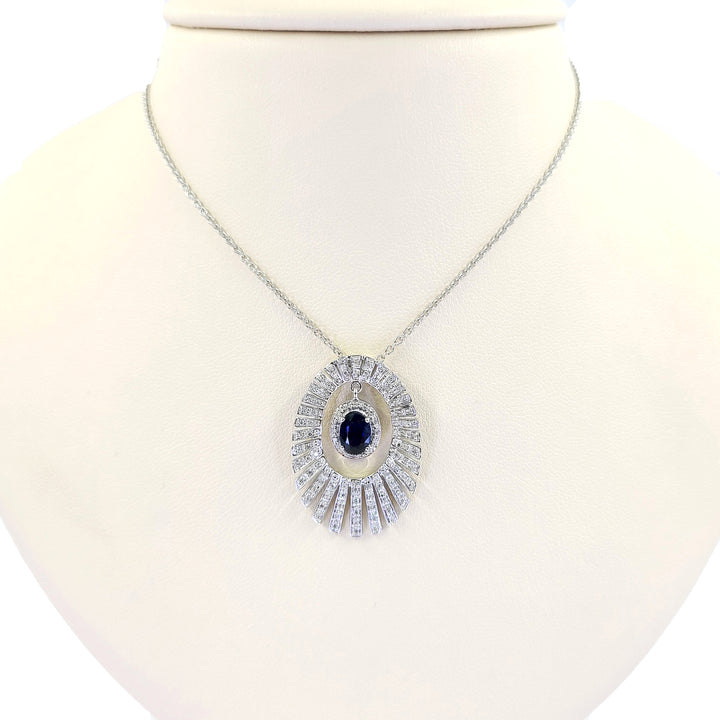 Sapphire and Diamond Pendant Necklace