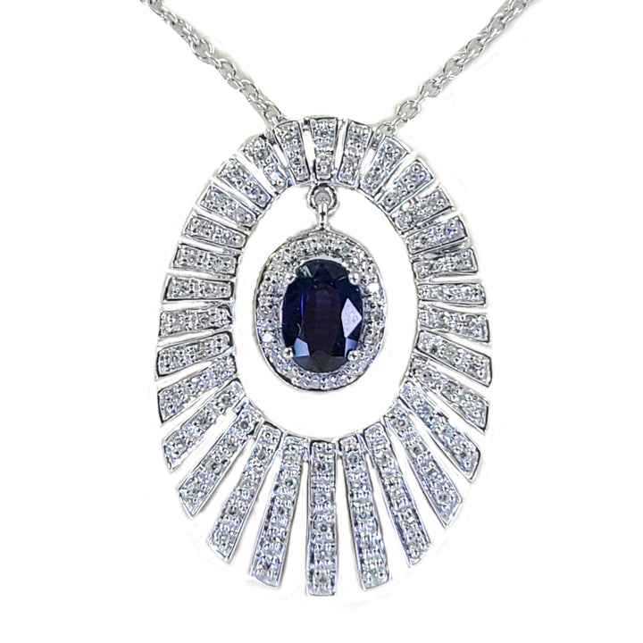 Sapphire and Diamond Pendant Necklace