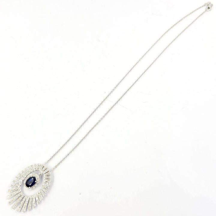 Sapphire and Diamond Pendant Necklace