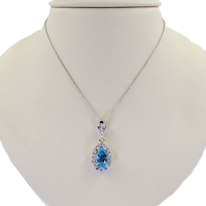 Aquamarine and Diamond Enhancer Pendant
