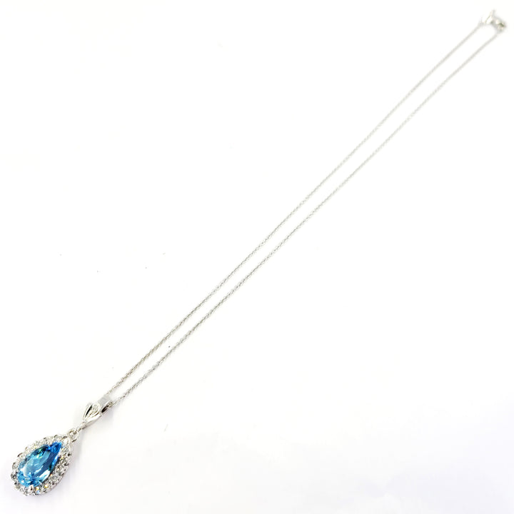 Aquamarine and Diamond Enhancer Pendant
