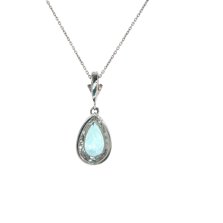 Aquamarine and Diamond Enhancer Pendant