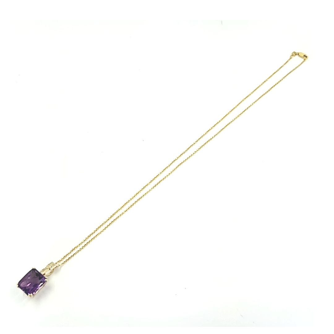 Amethyst and Diamond Pendant Necklace