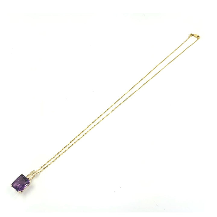 Amethyst and Diamond Pendant Necklace