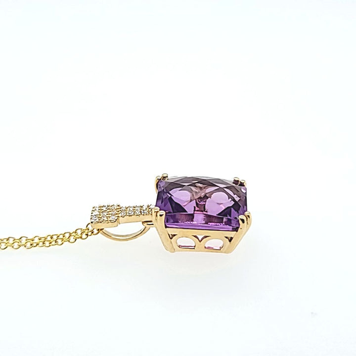 Amethyst and Diamond Pendant Necklace