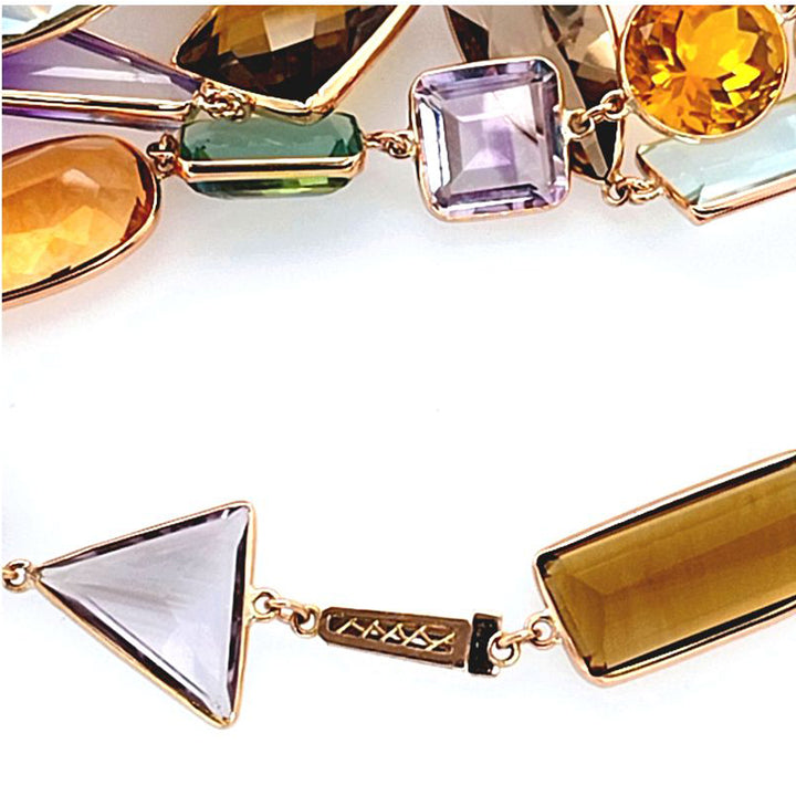 Long Multicolor Gemstone Necklace