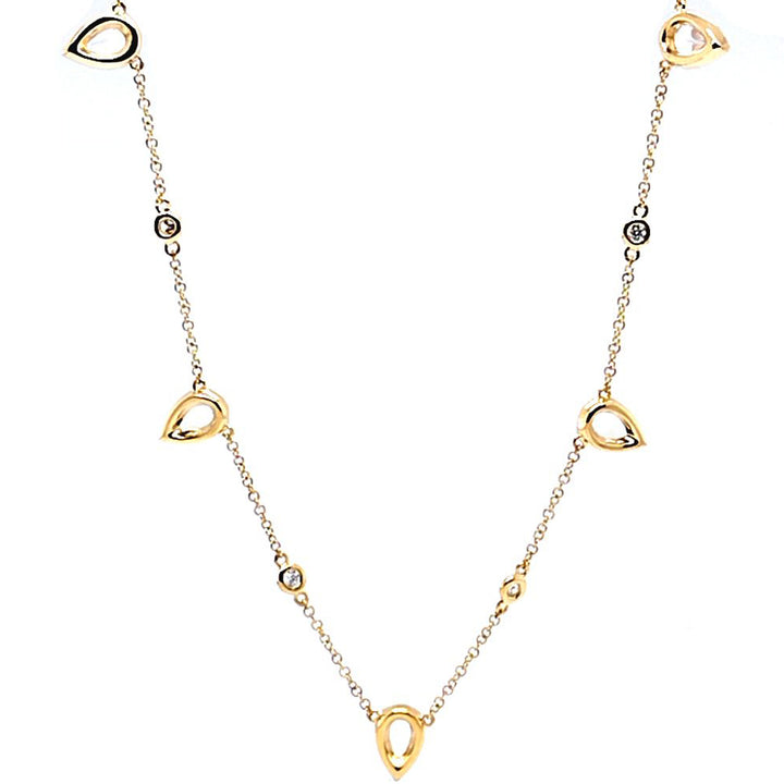 Moonstone and Diamond Station Necklace