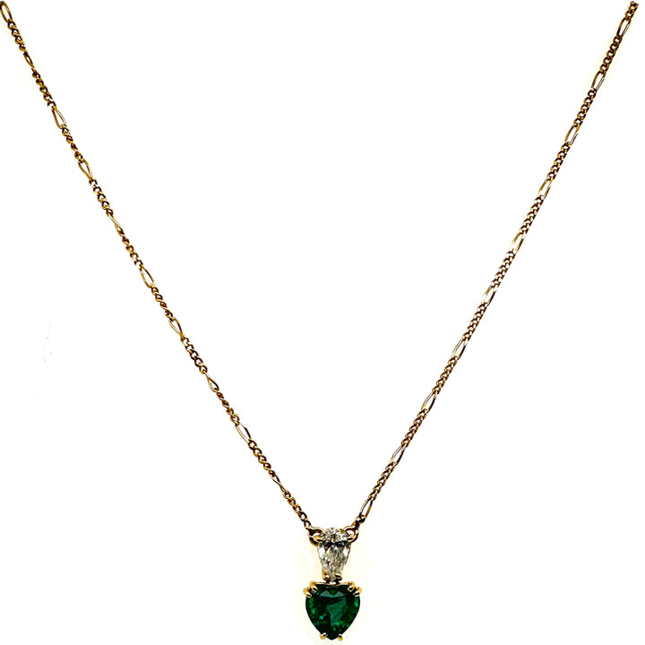 Zambian Emerald and Diamond Pendant Necklace