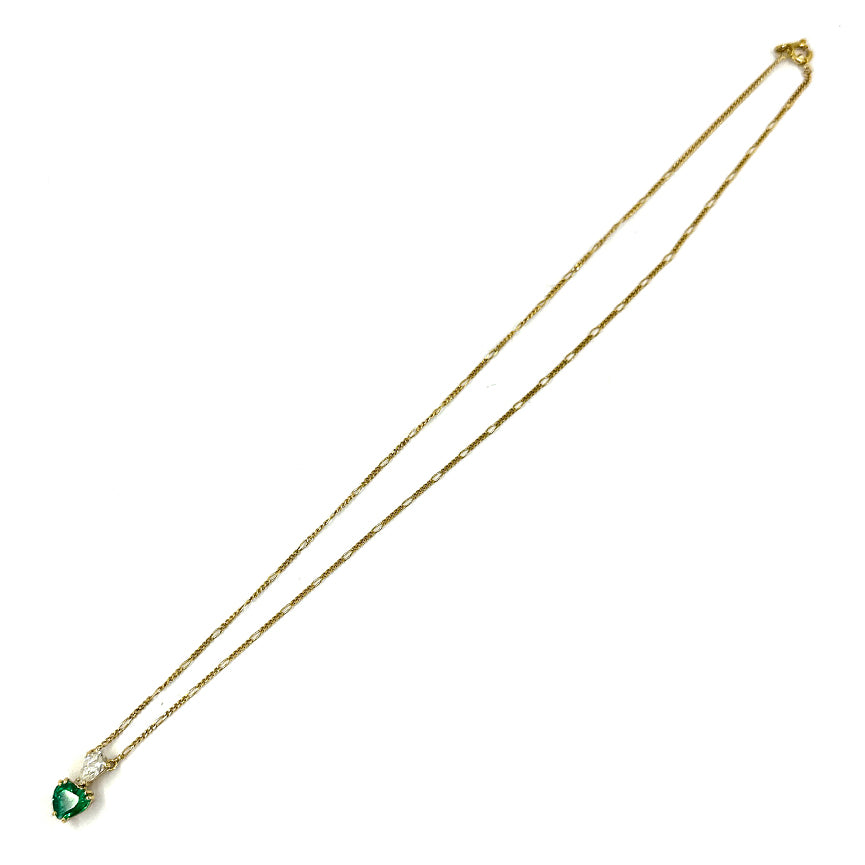 Zambian Emerald and Diamond Pendant Necklace