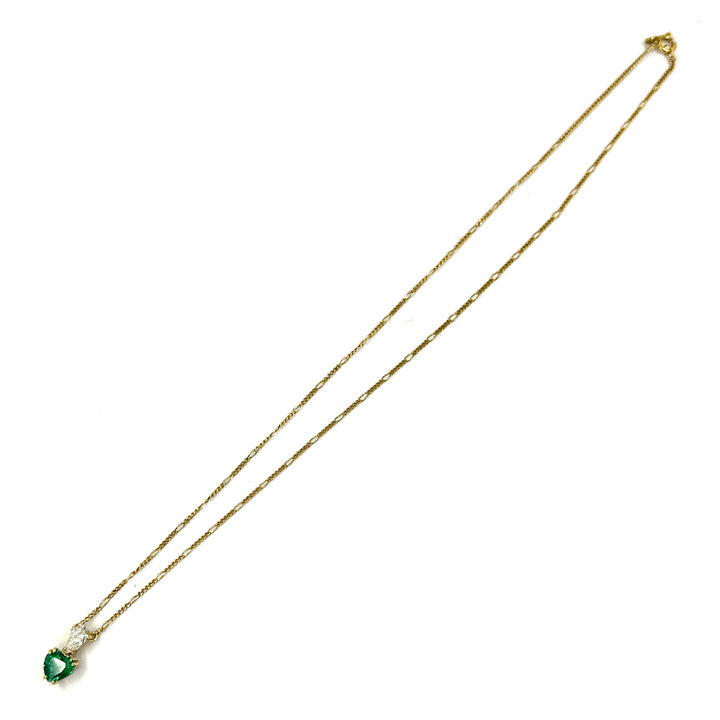 Zambian Emerald and Diamond Pendant Necklace
