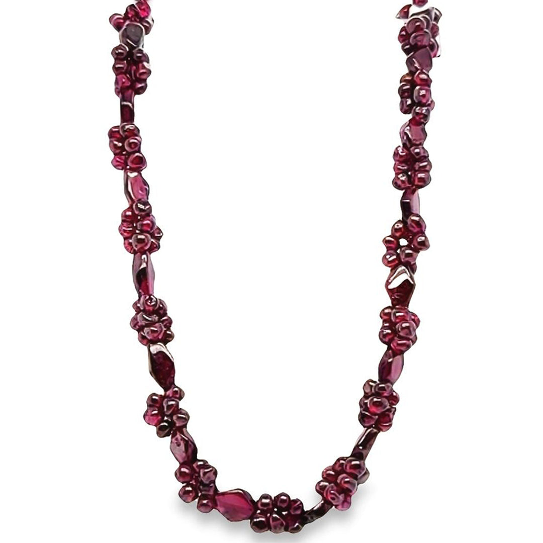 Garnet Cluster Bead Necklace