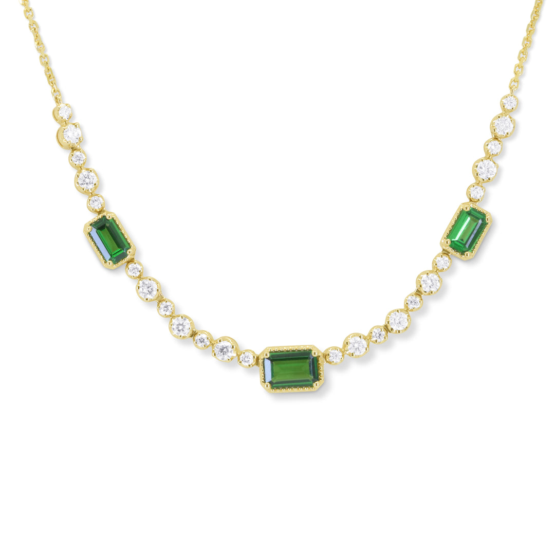 Green Garnet and Diamond Necklace