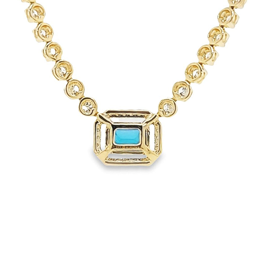 London Blue Topaz and Diamond Necklace