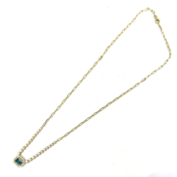 London Blue Topaz and Diamond Necklace