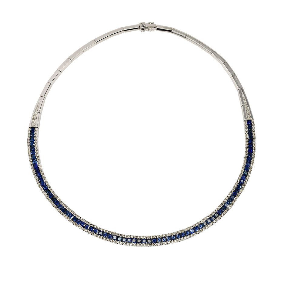 Sapphire and Diamond Collar Necklace