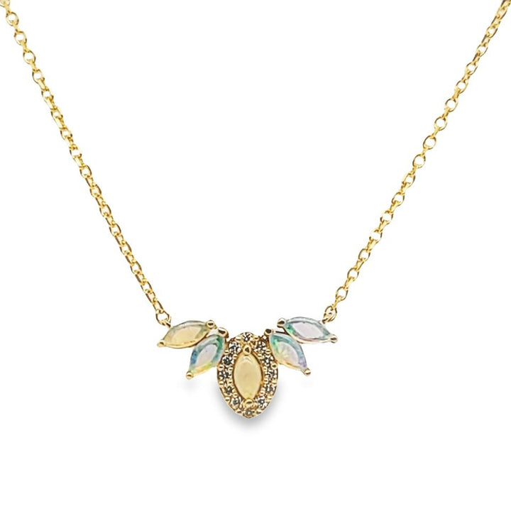 Australian Opal and Diamond Necklace