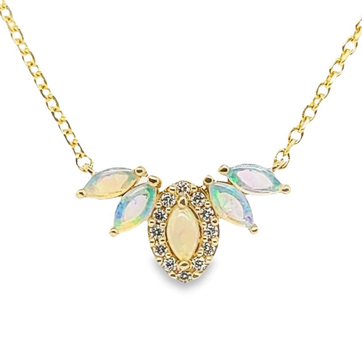 Australian Opal and Diamond Necklace