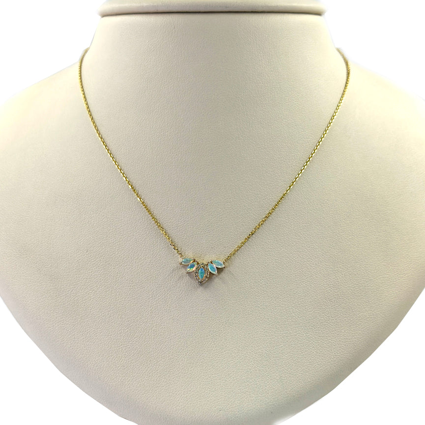 Australian Opal and Diamond Necklace