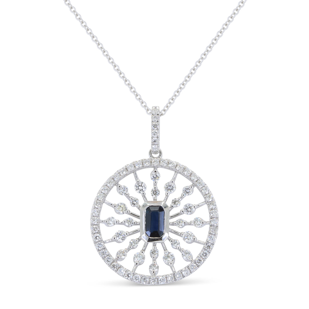 Sapphire and Diamond Pendant Necklace