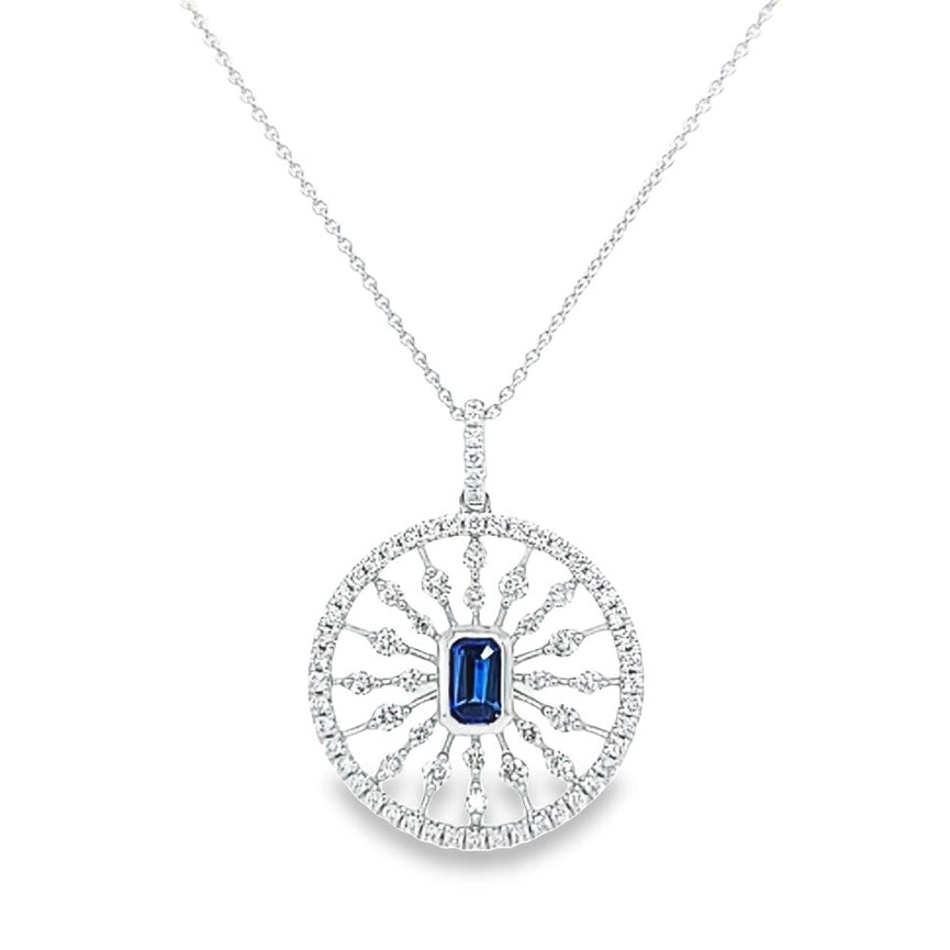Sapphire and Diamond Pendant Necklace