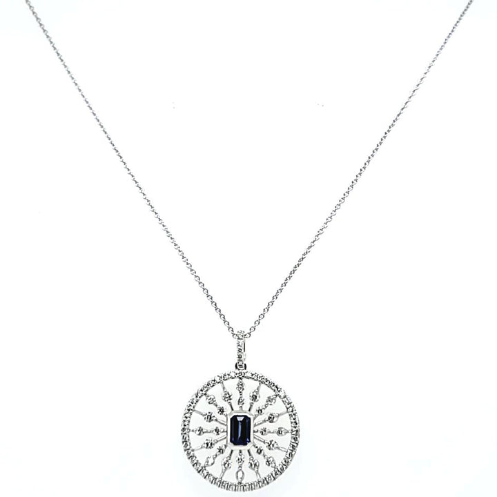 Sapphire and Diamond Pendant Necklace