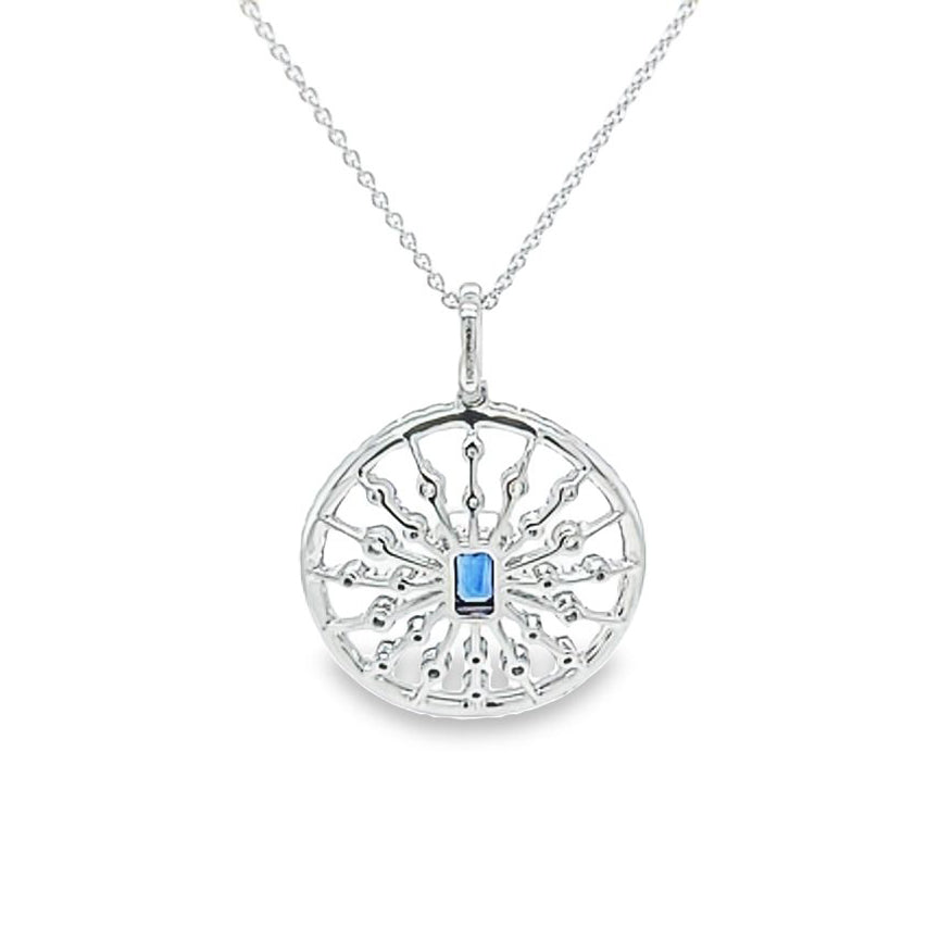 Sapphire and Diamond Pendant Necklace