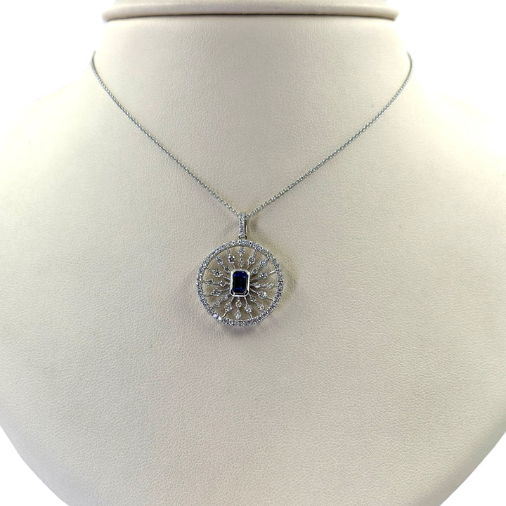 Sapphire and Diamond Pendant Necklace