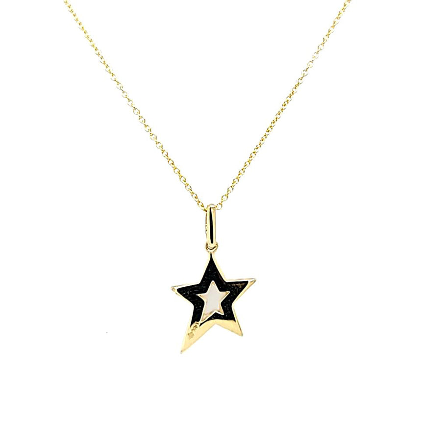 Mother of Pearl and Diamond Star Necklace