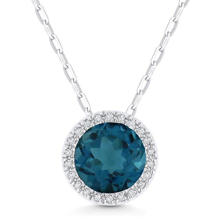 Blue Topaz Pendant Necklace